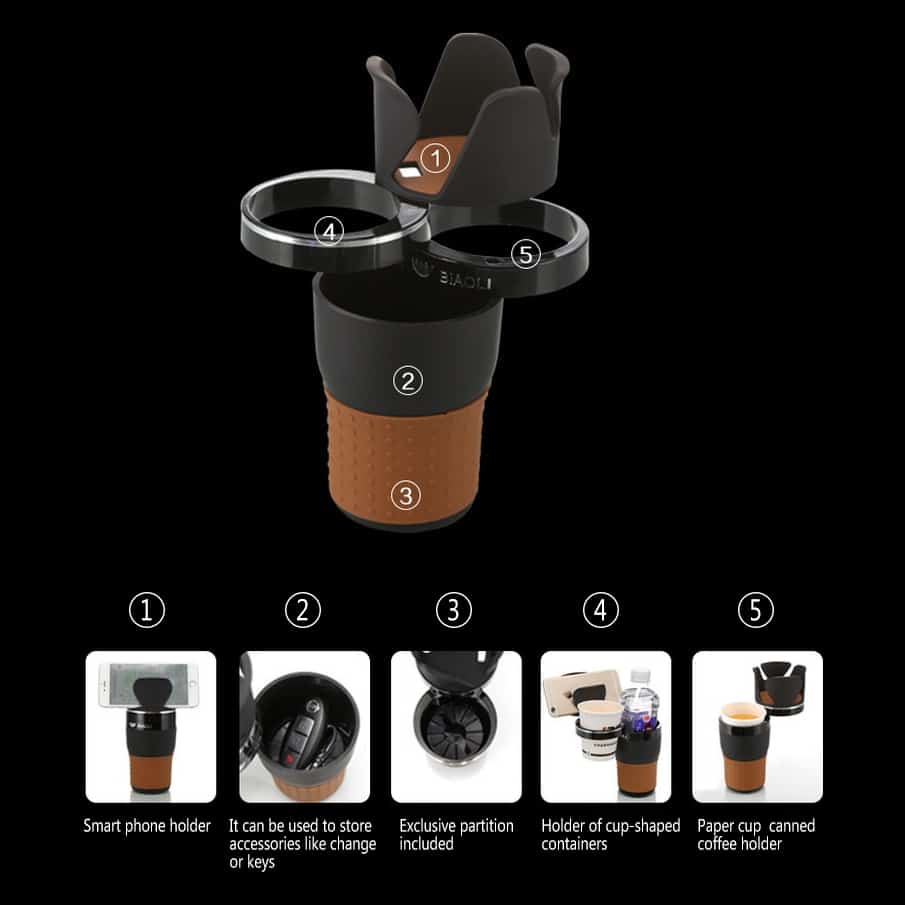 Multipurpose Car Cup Holder Insert - StorageDelight